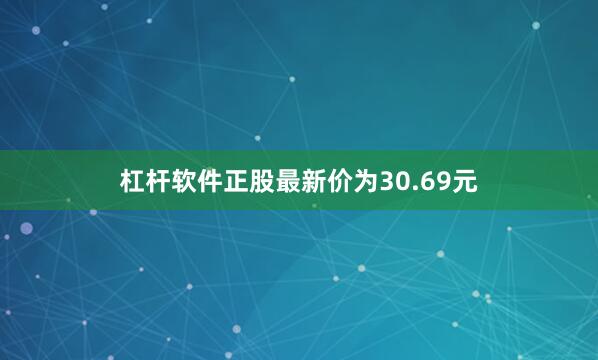 杠杆软件正股最新价为30.69元